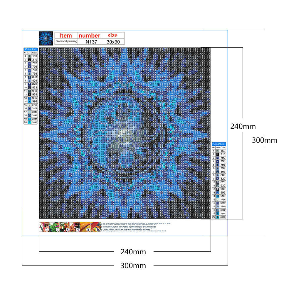 Mandala - Full Square Drill Diamond Painting 30*30CM