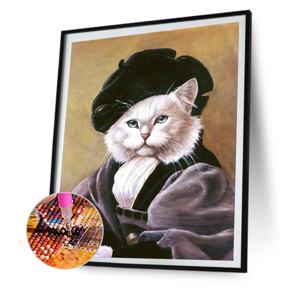 Cat - Full Round Drill Diamond Painting 30*40CM