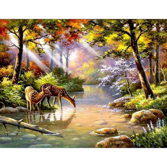 Deer - Full Square Drill Diamond Painting 30*40CM