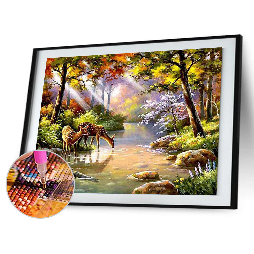 Deer - Full Square Drill Diamond Painting 30*40CM