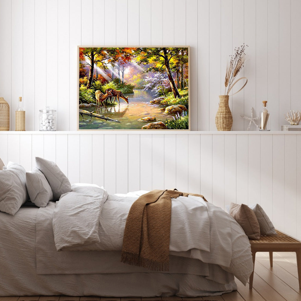 Deer - Full Square Drill Diamond Painting 30*40CM