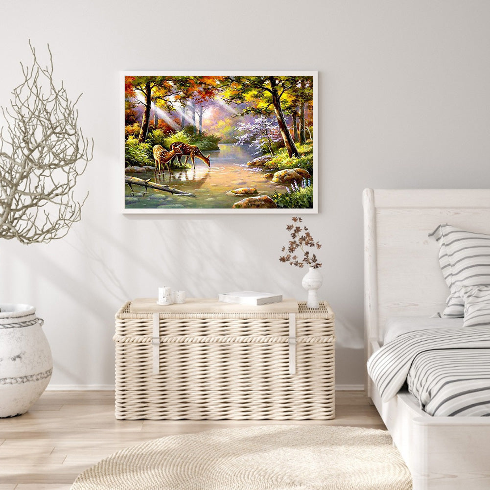 Deer - Full Square Drill Diamond Painting 30*40CM