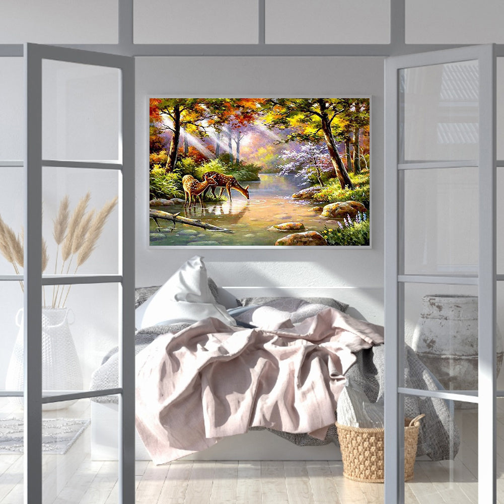 Deer - Full Square Drill Diamond Painting 30*40CM