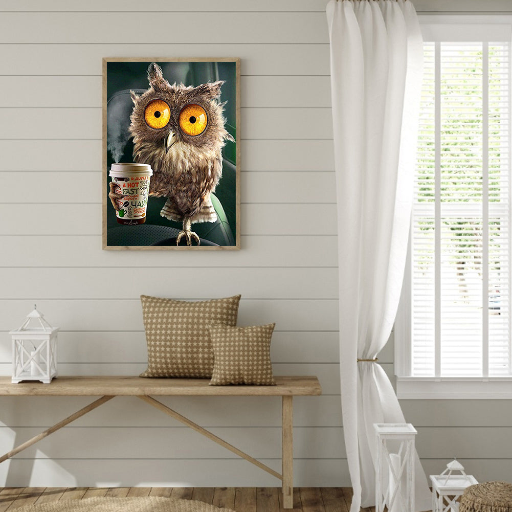 Big Eyed Owl - Full Square Drill Diamond Painting 30*40CM