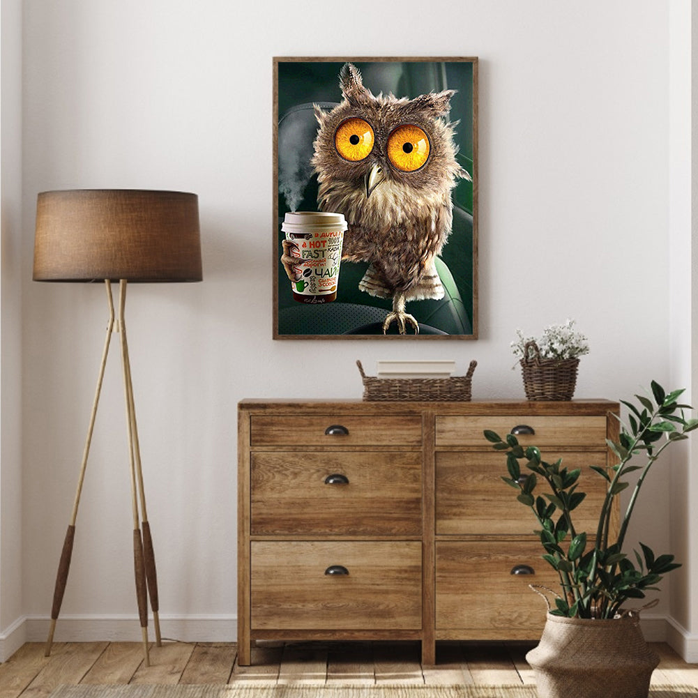 Big Eyed Owl - Full Square Drill Diamond Painting 30*40CM