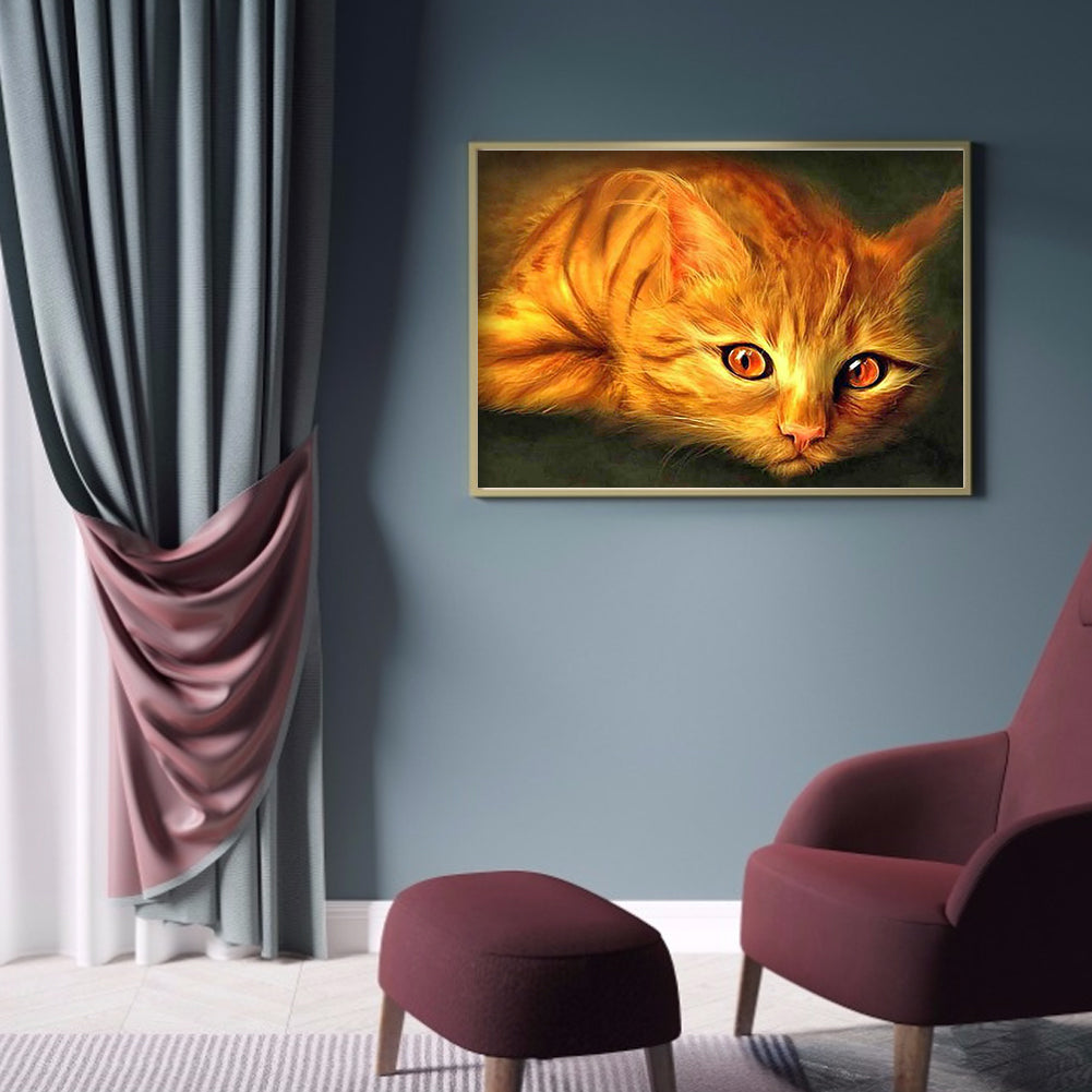 Yellow Cat - Full Square Drill Diamond Painting 30*40CM