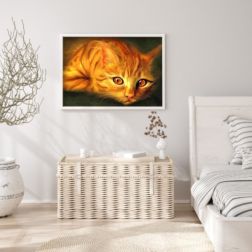 Yellow Cat - Full Square Drill Diamond Painting 30*40CM