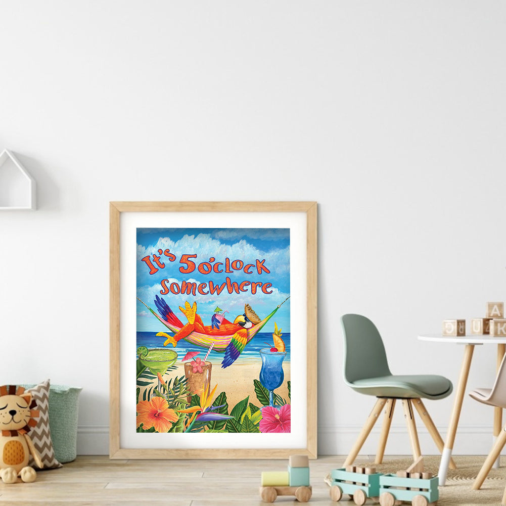 Leisurely Parrot - Full Square Drill Diamond Painting 30*40CM