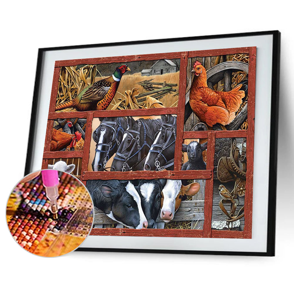 Farm Animals - Full Square Drill Diamond Painting 30*40CM