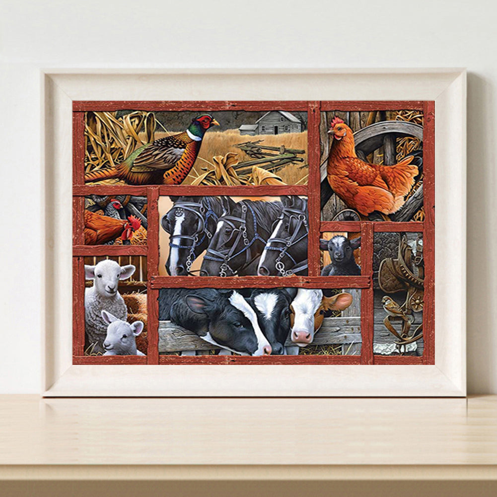 Farm Animals - Full Square Drill Diamond Painting 30*40CM