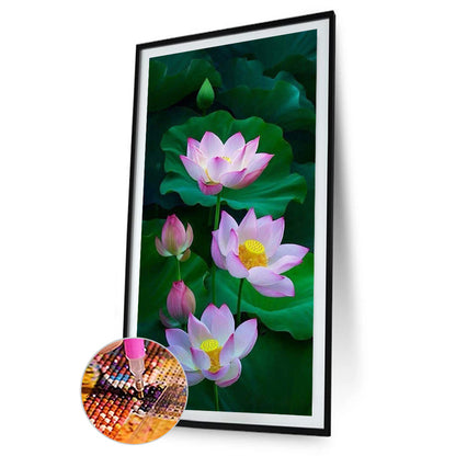 Lotus Flower - Full Round Drill Diamond Painting 40*80CM