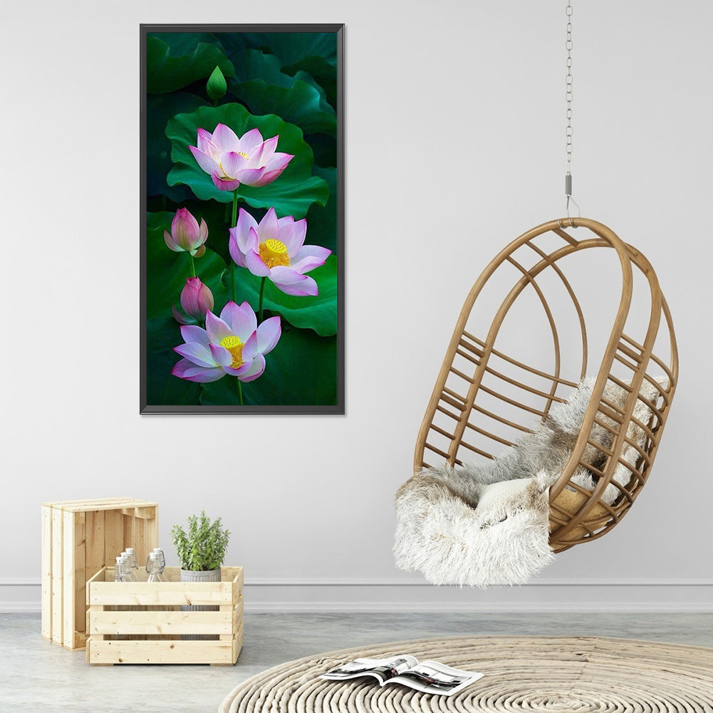 Lotus Flower - Full Round Drill Diamond Painting 40*80CM