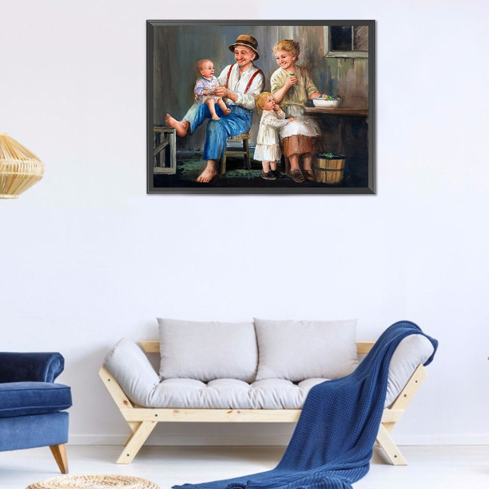 Oil Painting Couple - Full Round Drill Diamond Painting 40*30CM