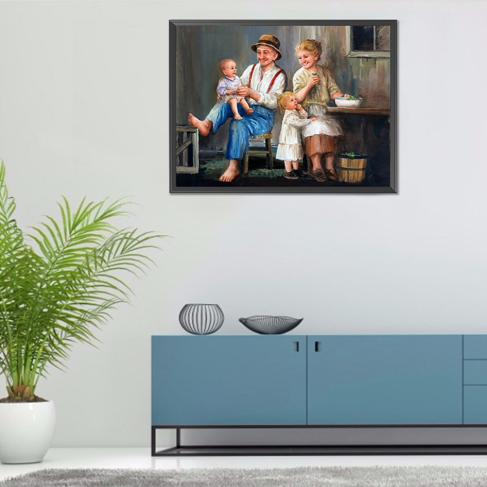 Oil Painting Couple - Full Round Drill Diamond Painting 40*30CM