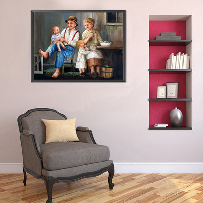 Oil Painting Couple - Full Round Drill Diamond Painting 40*30CM