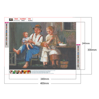 Oil Painting Couple - Full Round Drill Diamond Painting 40*30CM