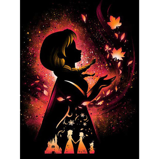 Disney Character Silhouette - Full Round Drill Diamond Painting 30*40CM