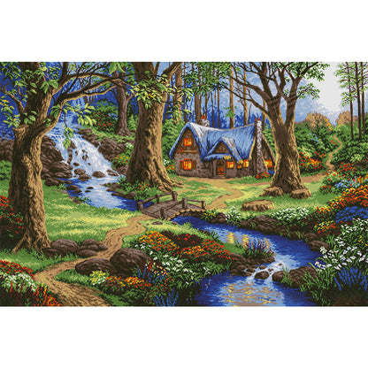 Forest Hut - 11CT Stamped Cross Stitch 60*40CM