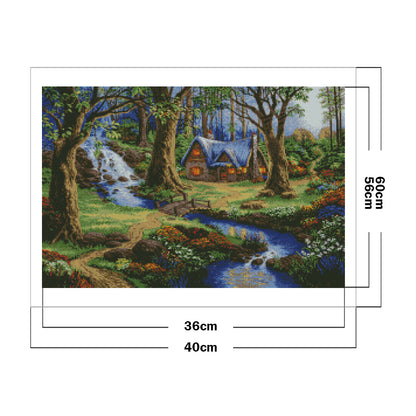 Forest Hut - 11CT Stamped Cross Stitch 60*40CM