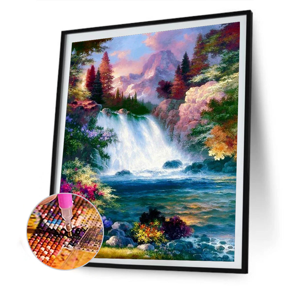 High Mountains And Flowing Water - Full Round Drill Diamond Painting 50*60CM