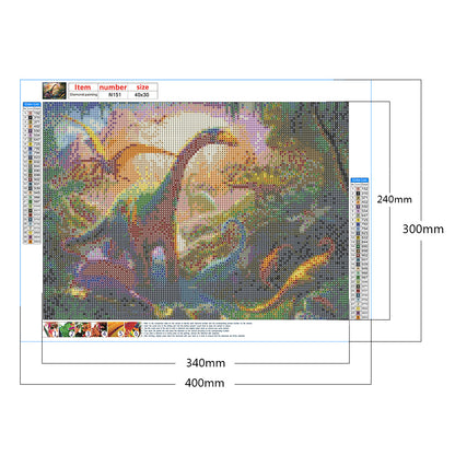 Dinosaur - Full Square Drill Diamond Painting 40*30CM