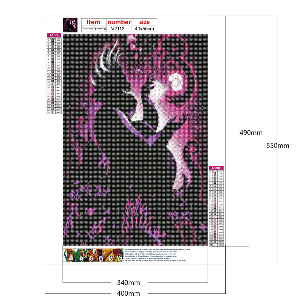 People Silhouette - Full Round Drill Diamond Painting 40*55CM