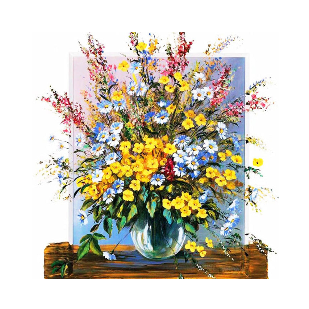 Oil Painting Flowers - Full Round Drill Diamond Painting 30*30CM