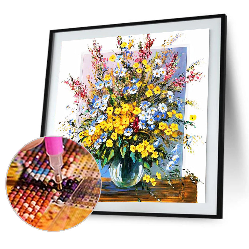 Oil Painting Flowers - Full Round Drill Diamond Painting 30*30CM