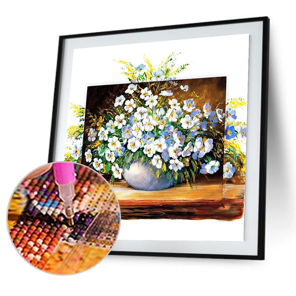 Oil Painting Flowers - Full Round Drill Diamond Painting 30*30CM