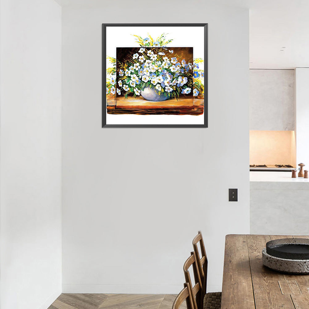 Oil Painting Flowers - Full Round Drill Diamond Painting 30*30CM