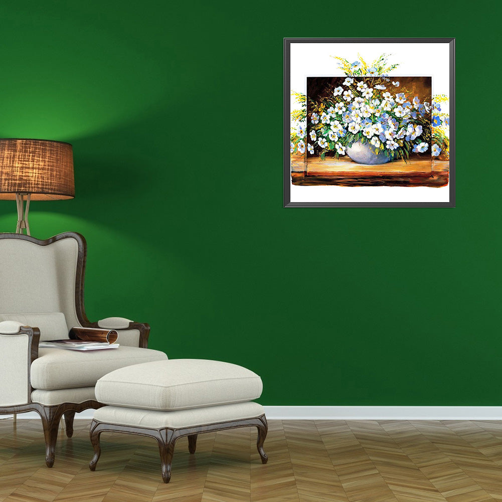 Oil Painting Flowers - Full Round Drill Diamond Painting 30*30CM