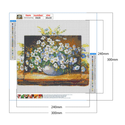 Oil Painting Flowers - Full Round Drill Diamond Painting 30*30CM