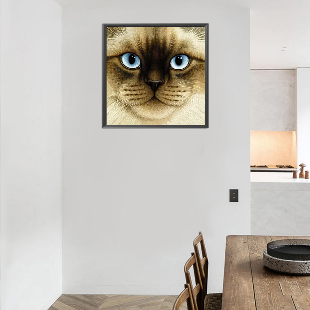 Big Face Cat - Full Round Drill Diamond Painting 30*30CM