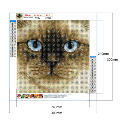 Big Face Cat - Full Round Drill Diamond Painting 30*30CM