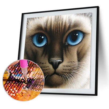 Big Face Cat - Full Round Drill Diamond Painting 30*30CM