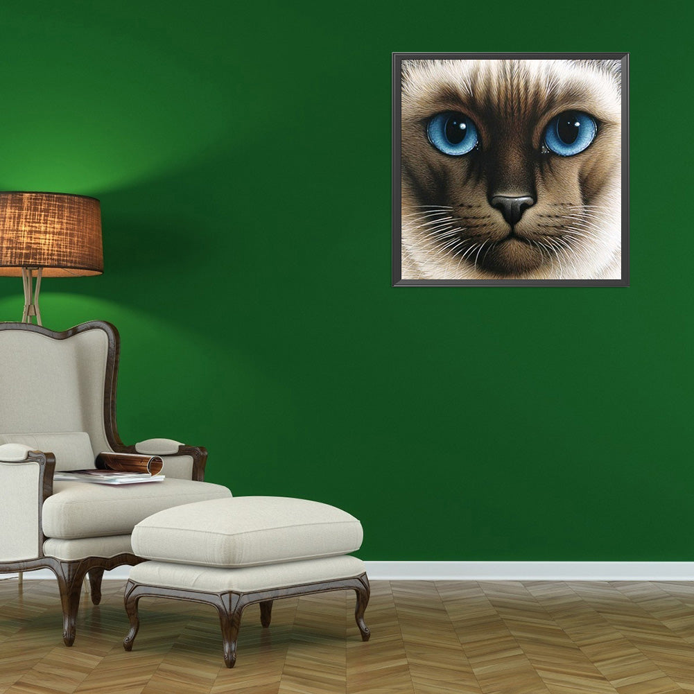 Big Face Cat - Full Round Drill Diamond Painting 30*30CM