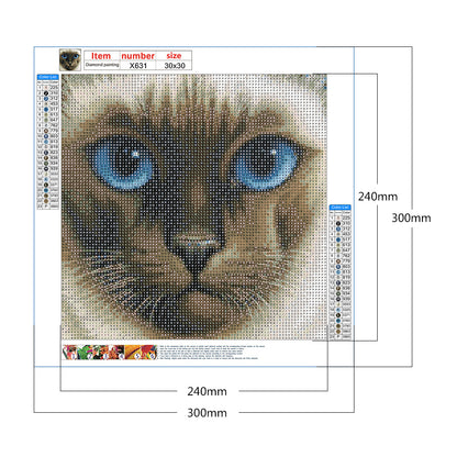 Big Face Cat - Full Round Drill Diamond Painting 30*30CM