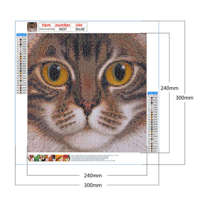 Big Face Cat - Full Round Drill Diamond Painting 30*30CM