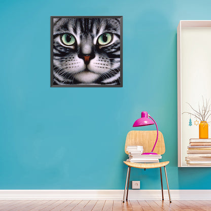 Big Face Cat - Full Round Drill Diamond Painting 30*30CM