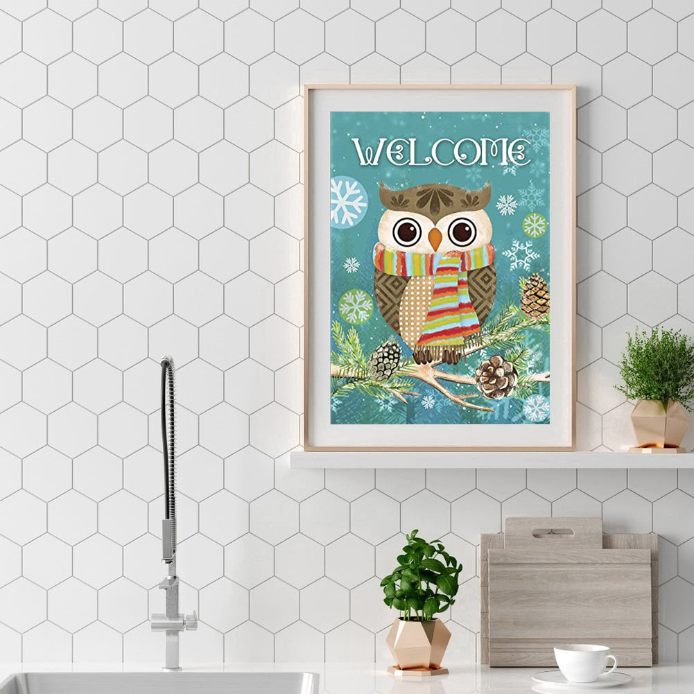 Owl - Full Square Drill Diamond Painting 30*40CM