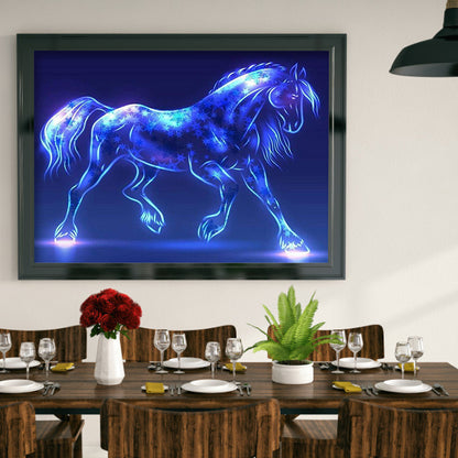 Blue Star Horse - Full Square Drill Diamond Painting 30*40CM