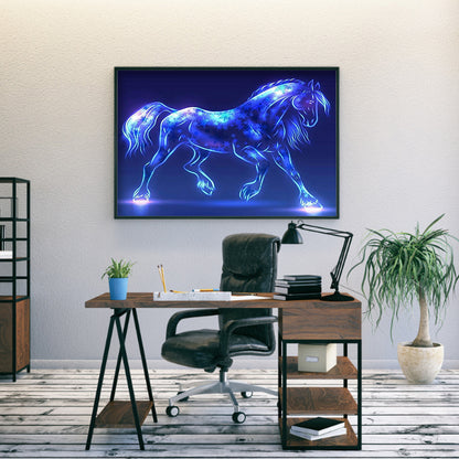 Blue Star Horse - Full Square Drill Diamond Painting 30*40CM