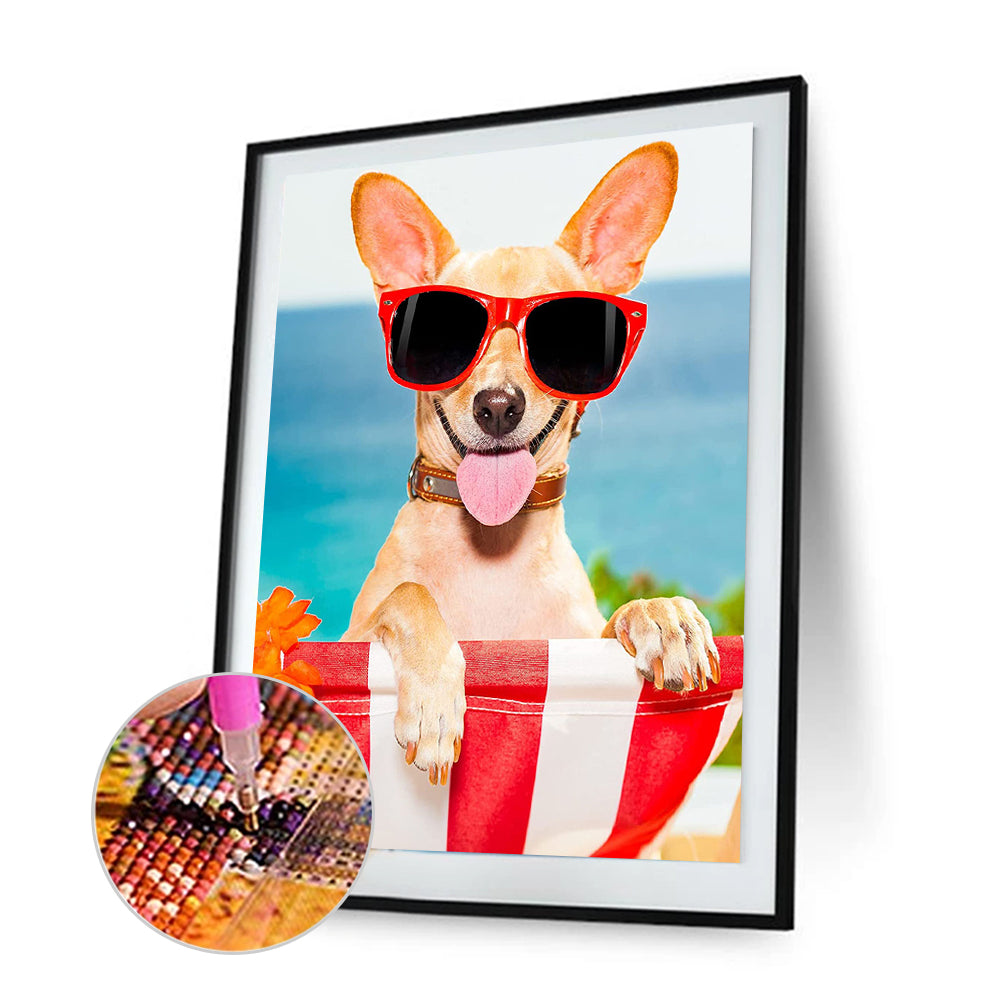 Vacation Dog - Full Square Drill Diamond Painting 30*40CM