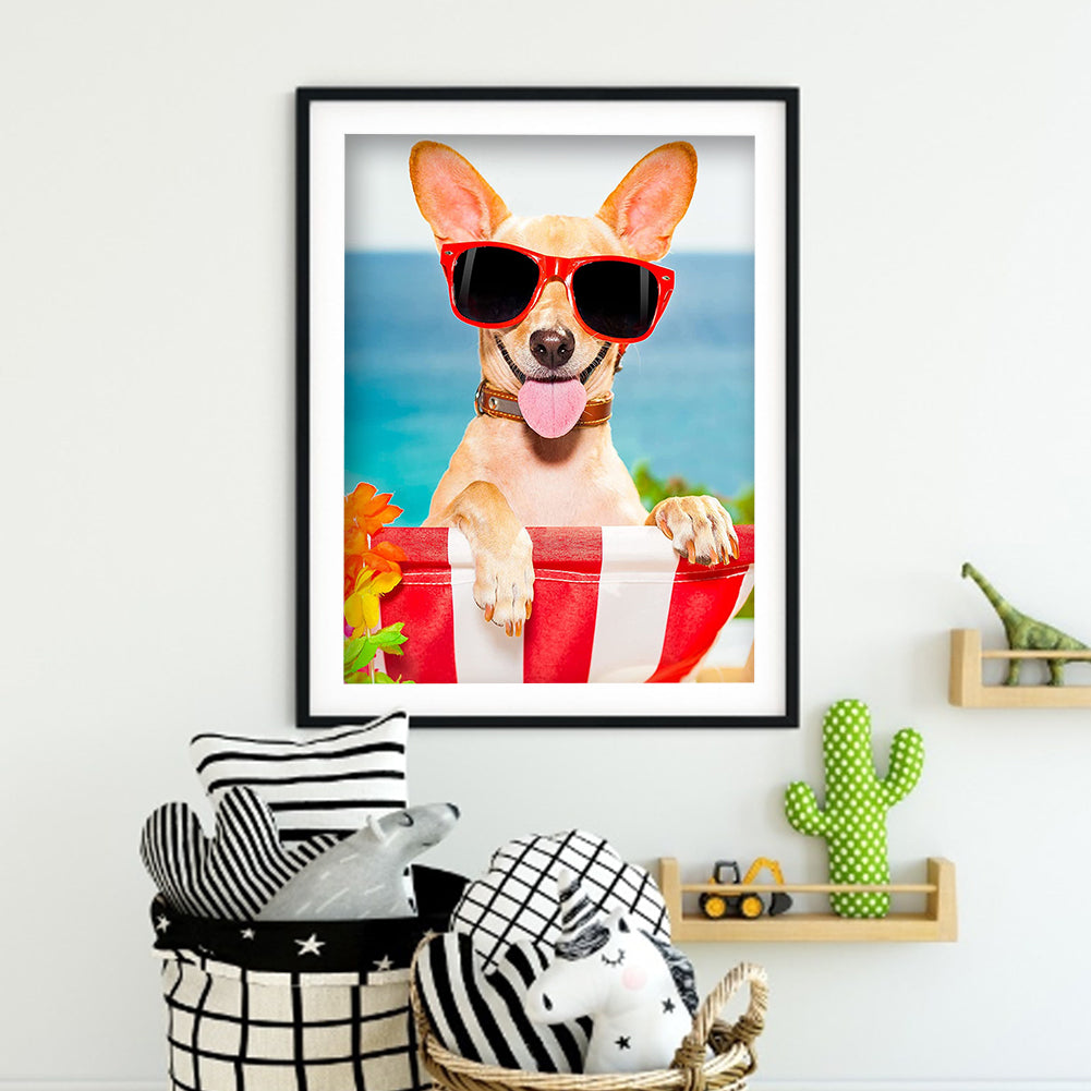 Vacation Dog - Full Square Drill Diamond Painting 30*40CM