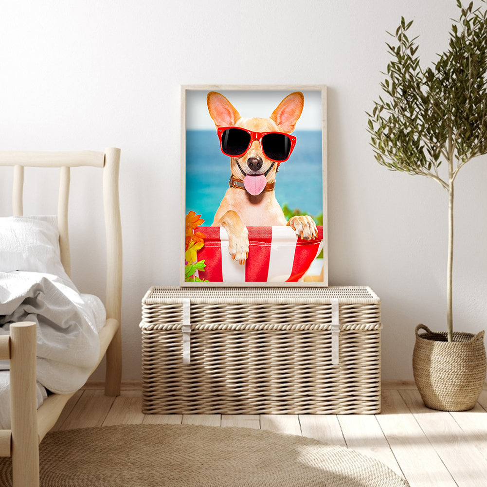 Vacation Dog - Full Square Drill Diamond Painting 30*40CM