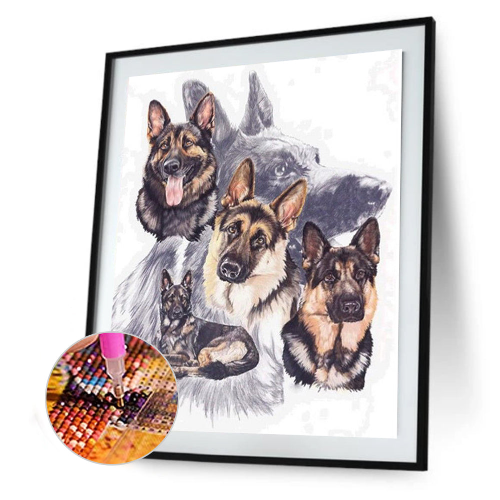 Black-Backed Dog - Full Square Drill Diamond Painting 30*40CM