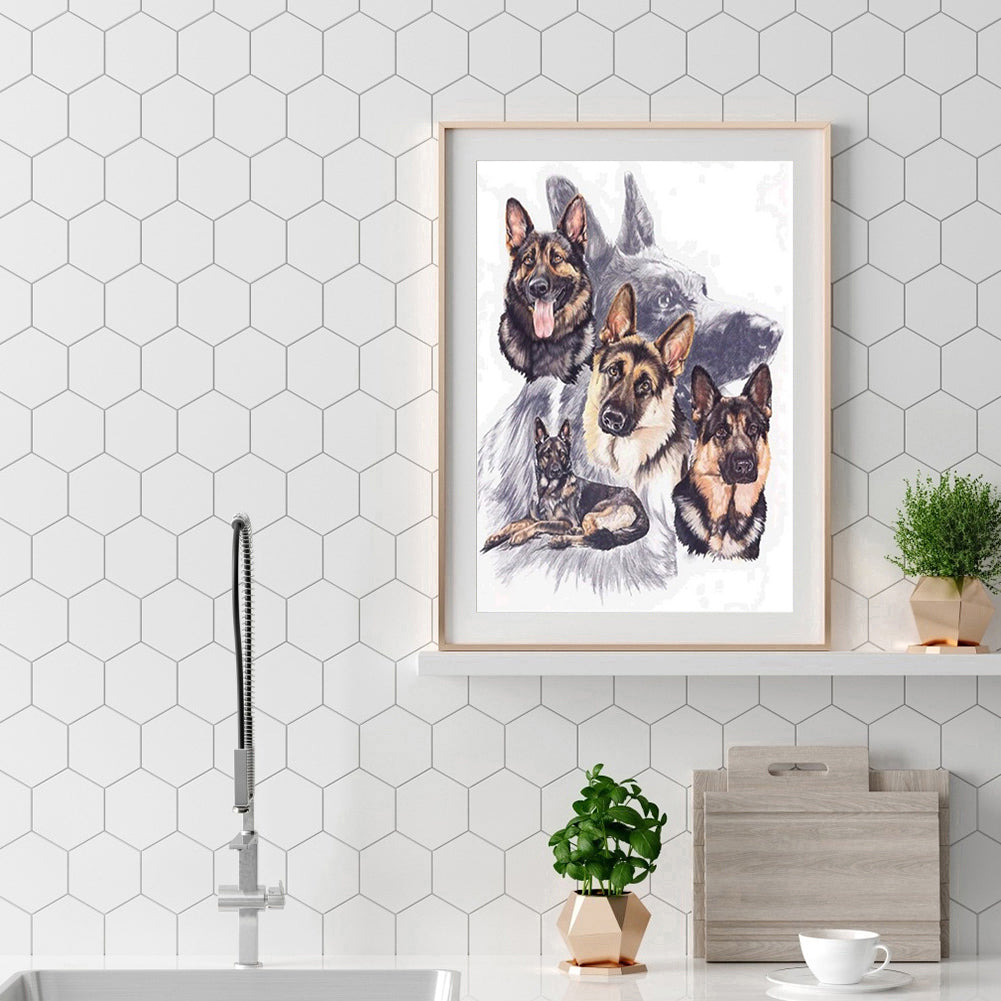 Black-Backed Dog - Full Square Drill Diamond Painting 30*40CM