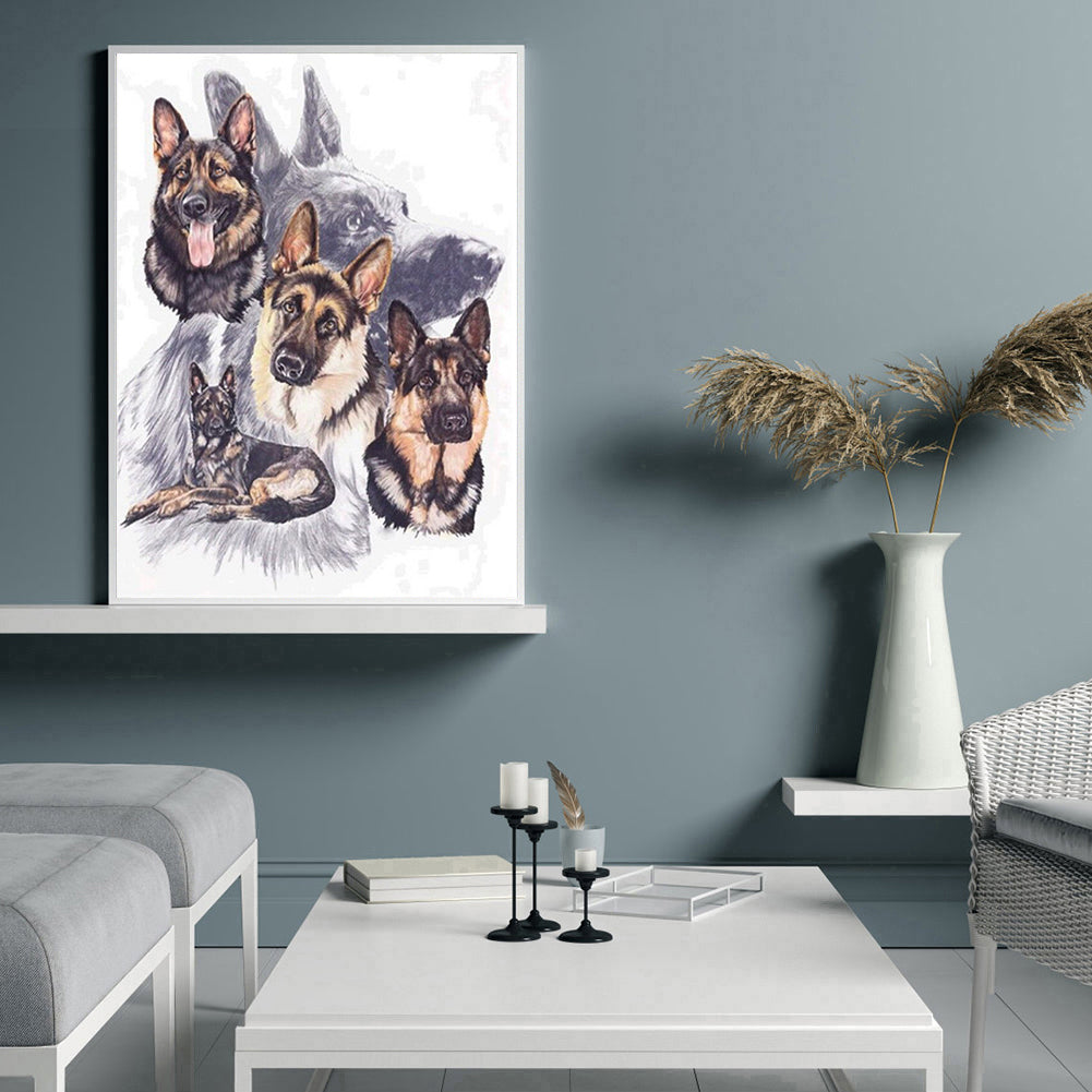 Black-Backed Dog - Full Square Drill Diamond Painting 30*40CM