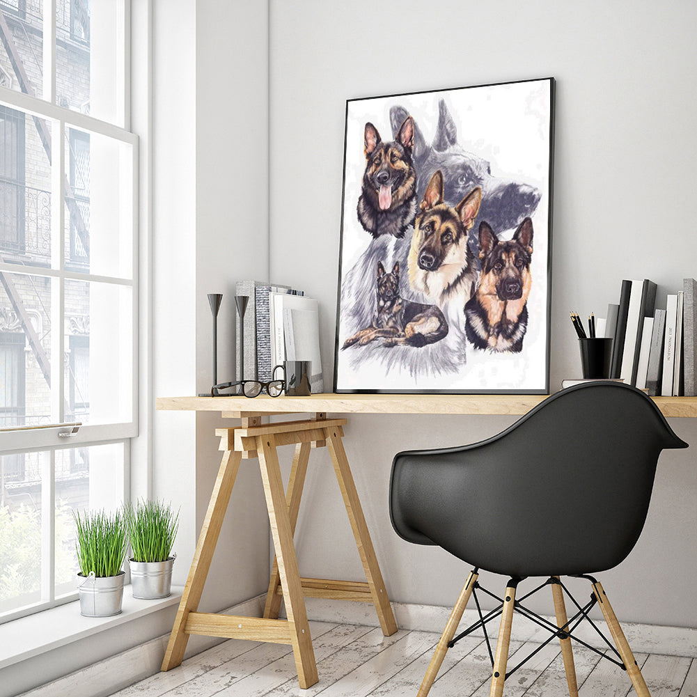 Black-Backed Dog - Full Square Drill Diamond Painting 30*40CM