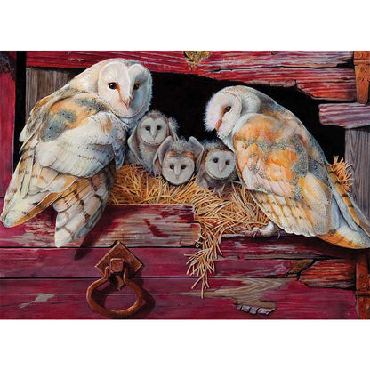 Owl Family - Full Square Drill Diamond Painting 30*40CM